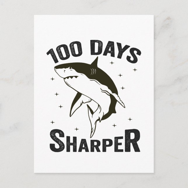 100 dagar skarpare Rolig 100-årsdag för läraren Inbjudan Vykort (Framsida)