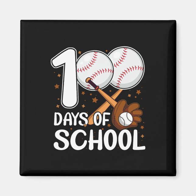 100 Dagar Skola Baseboll Tränare Baseboll Student Magnet (Framsidan)