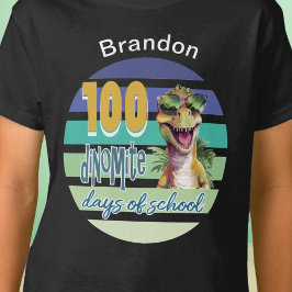 100 Dagar Skola Dinosaurie Elev Monogrammerad T Shirt
