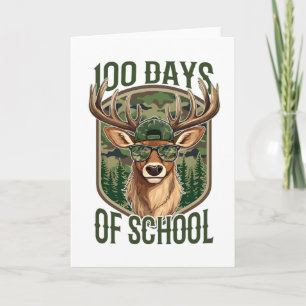 100 dagar skola rådjur camouflage lärare rolig kort