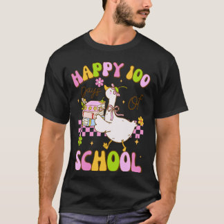 100 dagar skola Rolig gås anka för barn flickor T Shirt