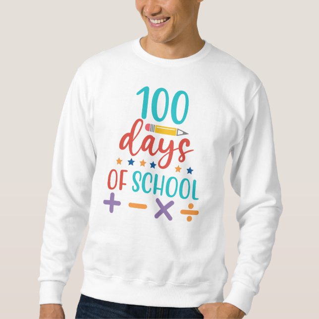 100 Dagar Skolavslutning Celebration Lång Ärmad Tröja (Framsida)