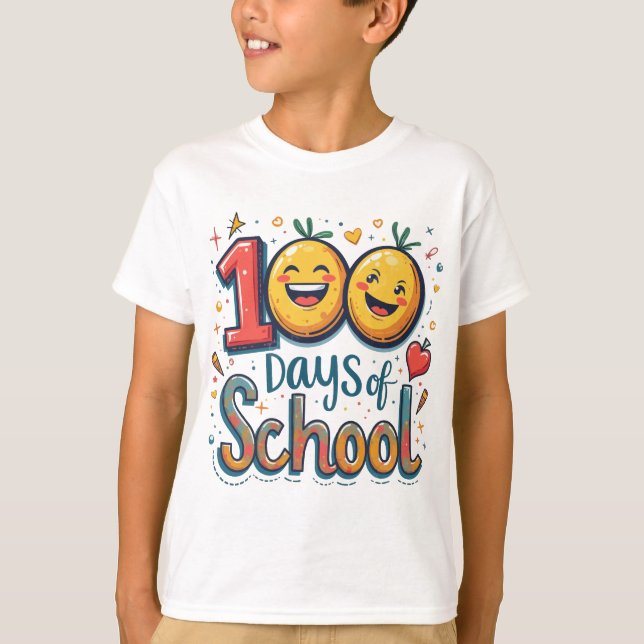 100 dagar skolbarn baby t-skjorta t shirt (Framsida)