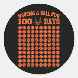 100 dagar skolbasket 100 dagar för pojkar runt klistermärke