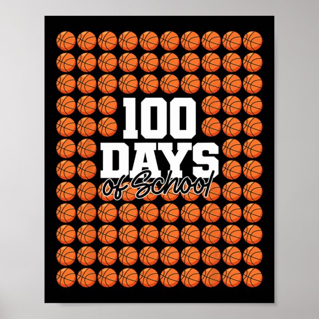 100 dagar skolbasket 100 dagar skoltea poster (Framsidan)