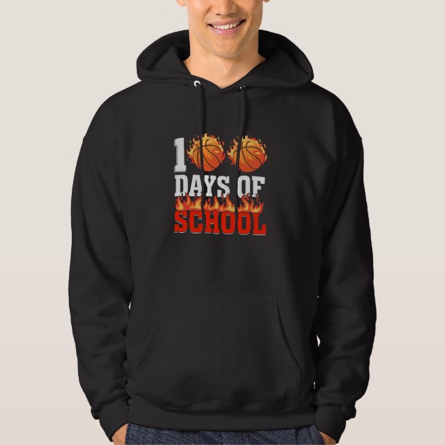 100 dagar skolbasket 100 dagar Student Ki Hoodie (Framsida)