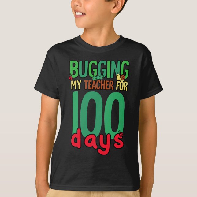 100 dagar skolbuggande mina lärarbarn t shirt (Framsida)