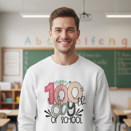 100 Dagar Skolcelebration Grundläggande Lång Ärmad Tröja