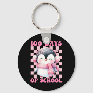 100 dagar skolcute Penguin med Ckpack School Nyckelring