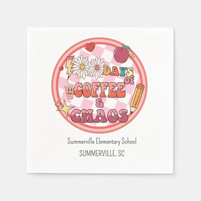 100 dagar skoldagar, hundra dagar, 100:e Groovy Pappersservett (Framsidan)