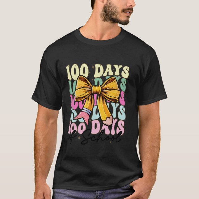 100 dagar skolkokvett Bow Groovy 100 dagar K T Shirt (Framsida)