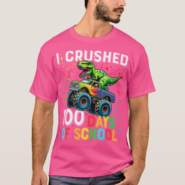 100 dagar skolmonster Lastbil 100 dagar i Scho T Shirt (Framsida)