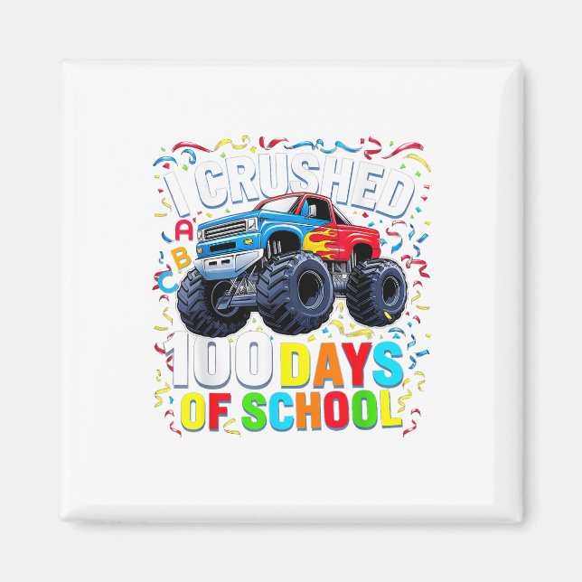100 dagar skolmonster Lastbil 100 dagar Magnet (Framsidan)
