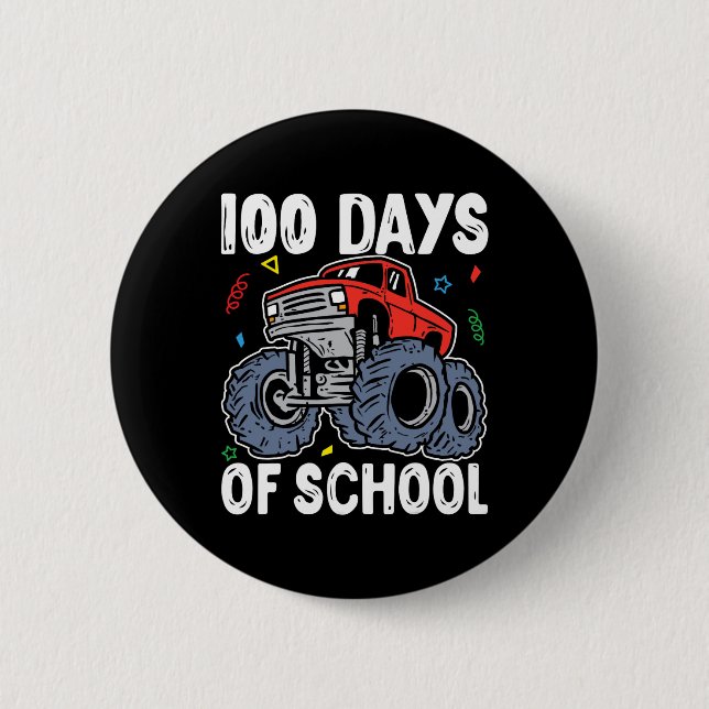 100 dagar skolmonster Lastbil 100 Scho-dagen Knapp (Framsida)