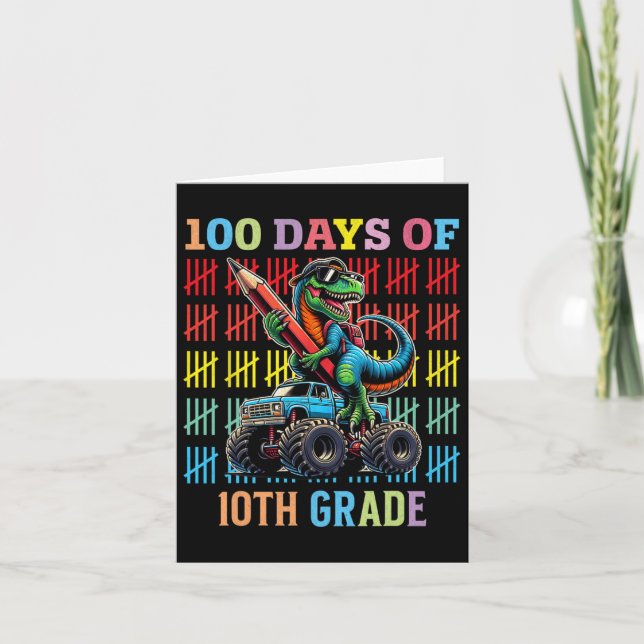 100 dagar skolmonster Lastbil 100 Scho-dagen Kort (Framsida)