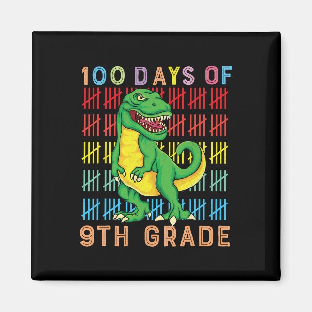 100 dagar skolmonster Lastbil 100 Scho-dagen Magnet (Framsidan)