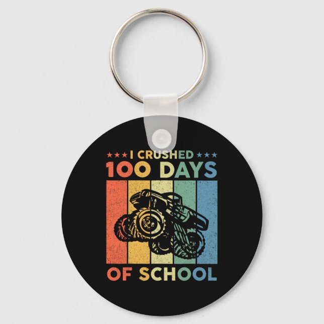 100 dagar skolmonster Lastbil 100 Scho-dagen Nyckelring (Framsida)