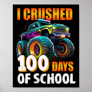 100 dagar skolmonster Lastbil 100 Scho-dagen Poster