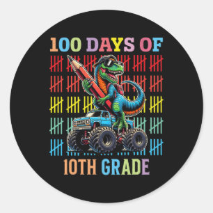 100 dagar skolmonster Lastbil 100 Scho-dagen Runt Klistermärke