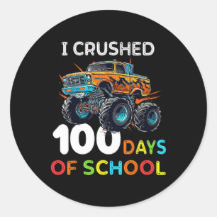 100 dagar skolmonster Lastbil 100 Scho-dagen Runt Klistermärke