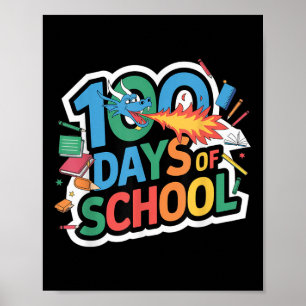 100 dagar skolpedagogisk teeme Kids Lärare Outfi Poster