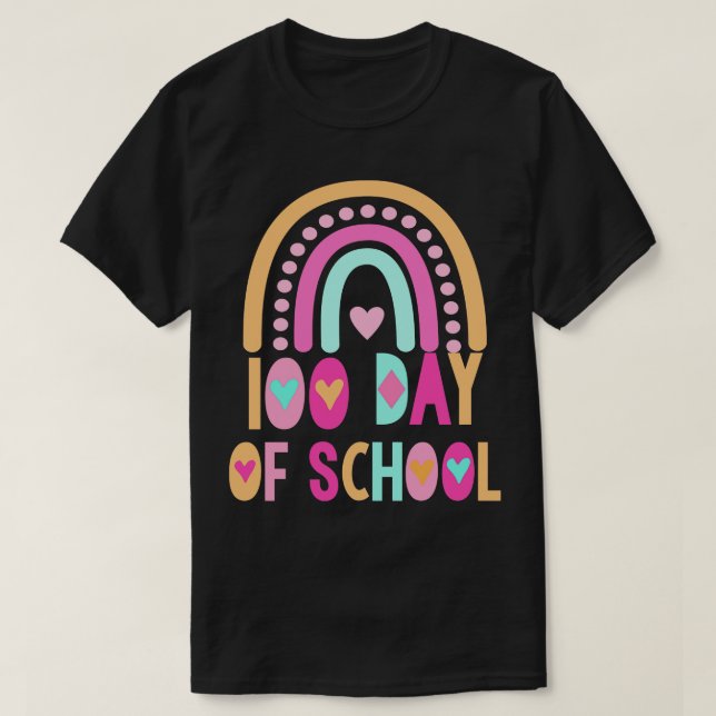 100 dagar skolregnbåge t shirt (Design framsida)