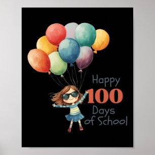 100 dagar skolutrustning i Firande för flickor &a Poster
