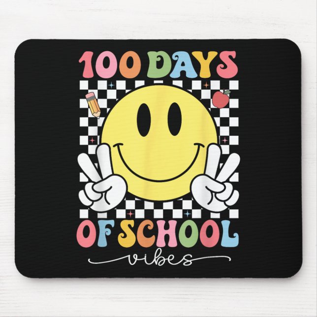 100 dagar skolvibes Cute Smile Ansikte 100 Musmatta (Framsidan)