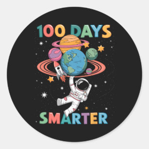 100 dagar smartare 100 dagar för skolbarn Astronau Runt Klistermärke