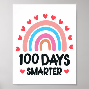 100 dagar smartare 100 dagar för skolpojkar flicko poster