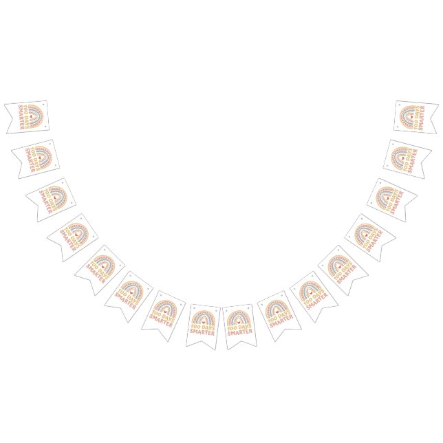 100 dagar Smartare 100 dagar skolBoho-regnbåge Vimplar (Alla)