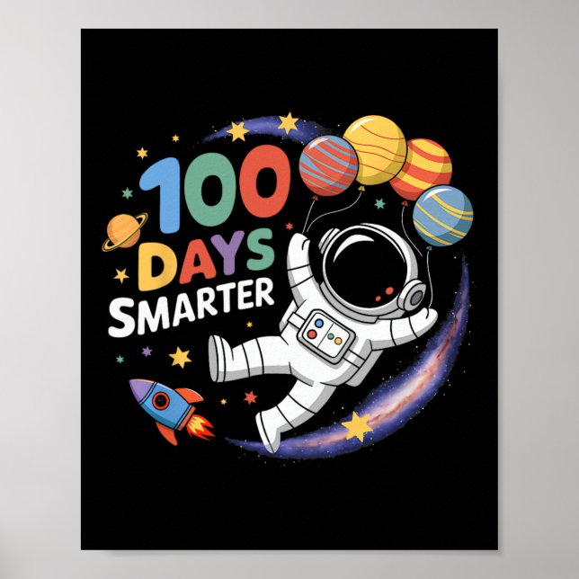 100 dagar Smartare 100-dagarsdag för Astronaut Spa Poster (Framsidan)