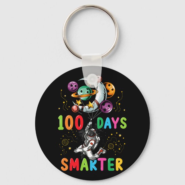 100 dagar Smartare 100-dagarsdag för skolastronaut Nyckelring (Framsida)