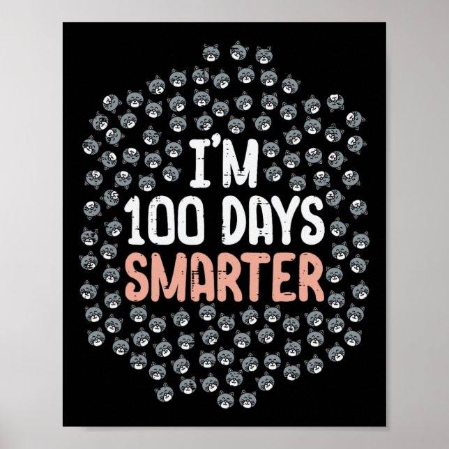 100 dagar Smartare 100-dagarsdag för skolkattunge Poster (Framsidan)