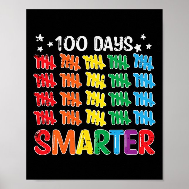 100 dagar Smartare 100-dagarsdag för skollärarbarn Poster (Framsidan)