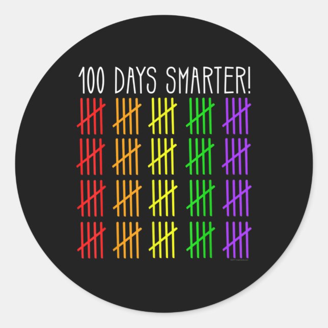 100 dagar Smartare 100-dagarsdag i skolan Runt Klistermärke (Framsida)