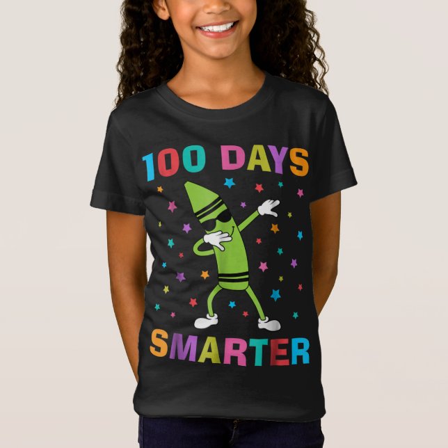 100 dagar smartare 100:e skoldagen Roligt T Shirt (Framsida)