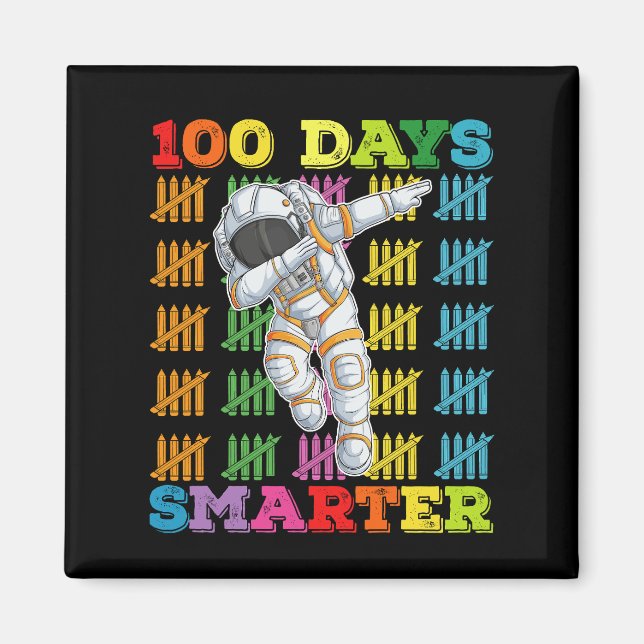 100 dagar smartare astronaut 100:e skoldagen magnet (Framsidan)