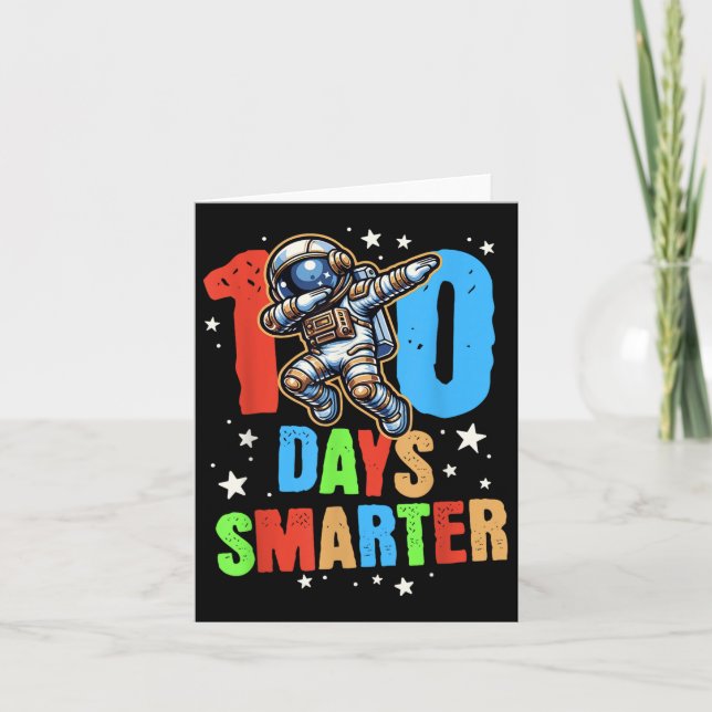 100 dagar Smartare Astronaut Space Boys 100:e dage Kort (Framsida)