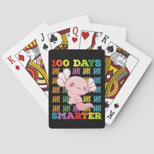 100 dagar Smartare Axolotl 100-dagarsdag i skolan Casinokort (Baksidan)