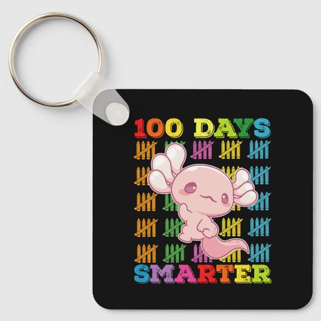 100 dagar Smartare Axolotl 100-dagarsdag i skolan Nyckelring (Framsida)