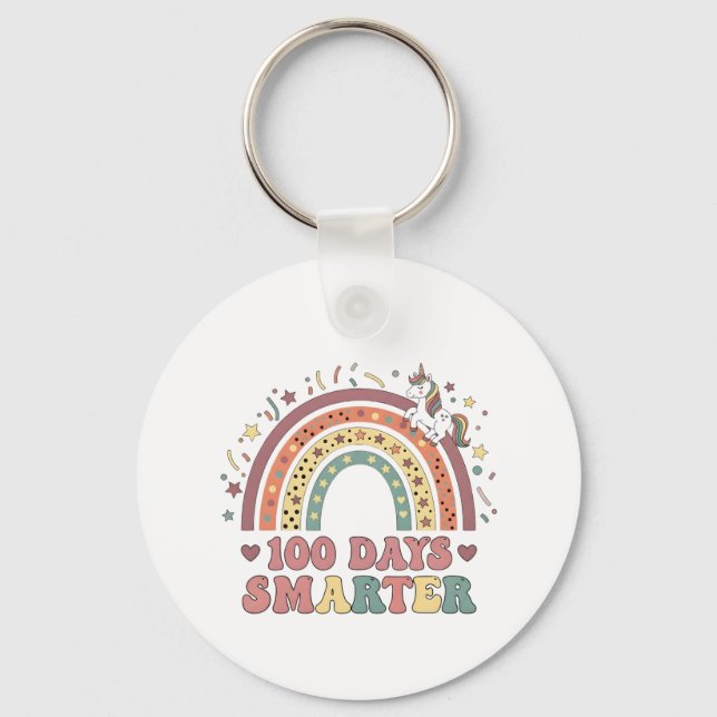 100 dagar smartare barn flickor enhörning 100:e da nyckelring (Framsida)