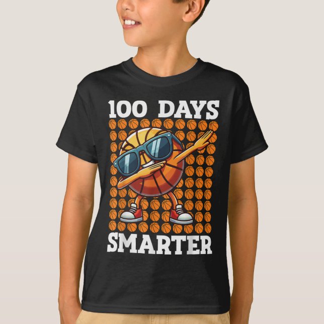 100 dagar Smartare basketchbarn 100 dagar T Shirt (Framsida)