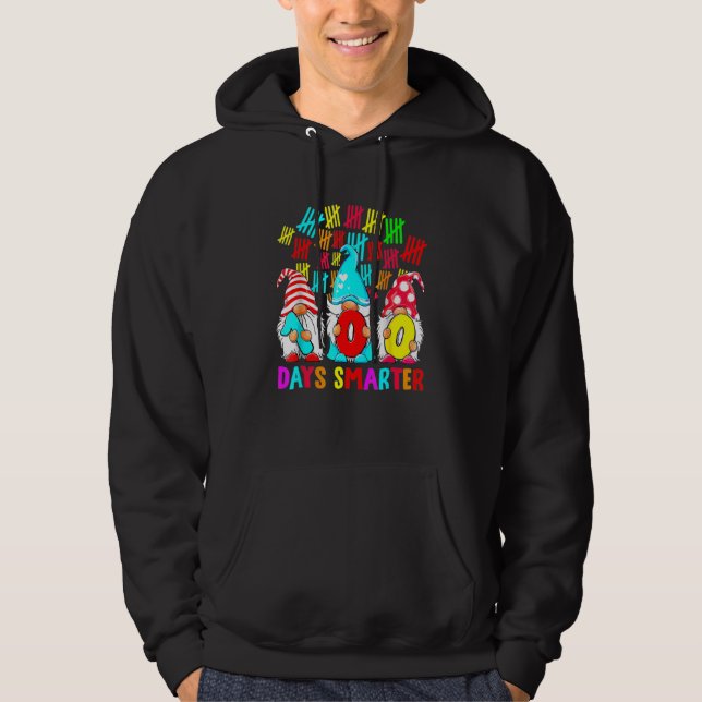 100 dagar Smartare Cute Gnomes Lycklig 100 dagar f Hoodie (Framsida)