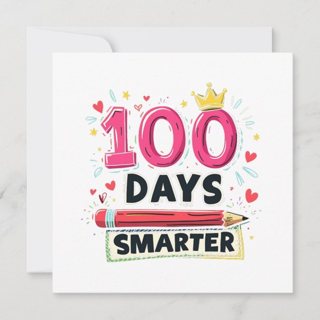 100 dagar Smartare dagar för skollärare Julkort (Framsida)