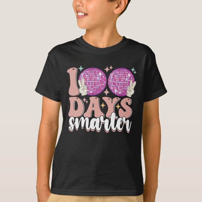 100 dagar smartare Disco Ball 100:e skoldagen T Shirt (Framsida)