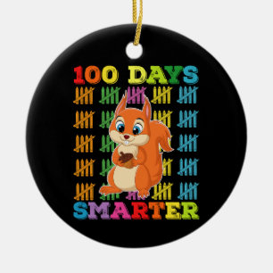 100 dagar smartare ekorre 100:e skoldagen julgransprydnad keramik