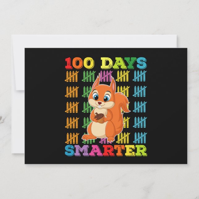 100 dagar Smartare ekorre 100 skoldag Inbjudningar (Framsida)