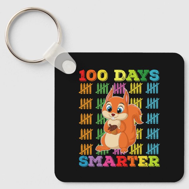 100 dagar Smartare ekorre 100 skoldag Nyckelring (Framsida)