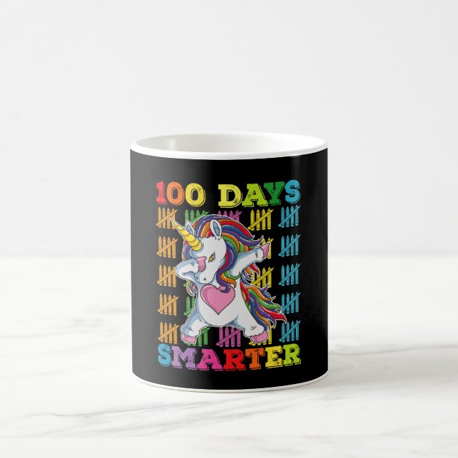 100 dagar smartare enhörning 100:e skoldagen kaffemugg (Center)